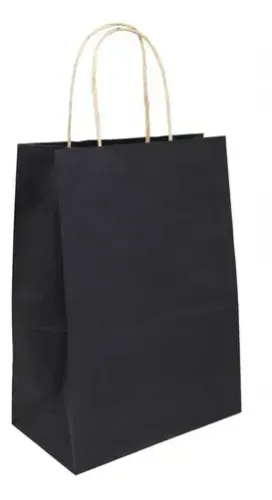 Sacola Papel Kraft Preta Lisa