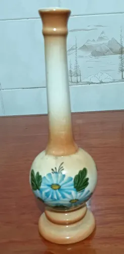 Vasinho Flórido Cerâmica 22cm x 8cm * Anos 80* Vintage