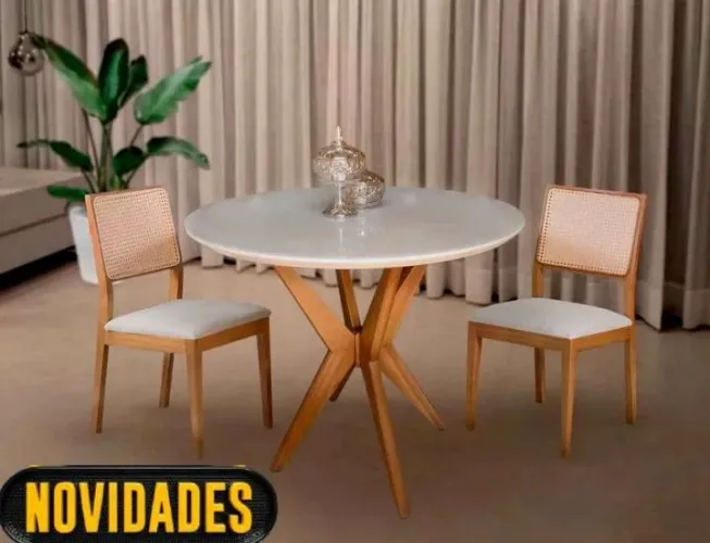 Mesa Redonda Madeira Maciça 