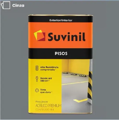 Tinta Suvinil Pisos Cinza Acrílico Premium 18L