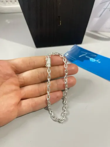 Pulseira Cadeado de Prata 925 Legítima