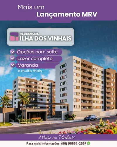 ILHA DOS VINHAIS | 2 QUARTOS | ELEVADOR | ATRÁS DO SHOPPING DA ILHA