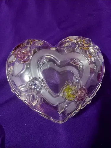 Lindo Bowl de Cristal em Formato de Coração