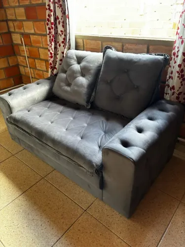 Sofá de 2 e 3 lugares cinza peça nova em estoque (pronta entrega) 