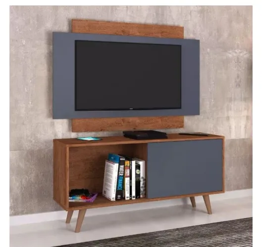Rack com Painel Cinza
