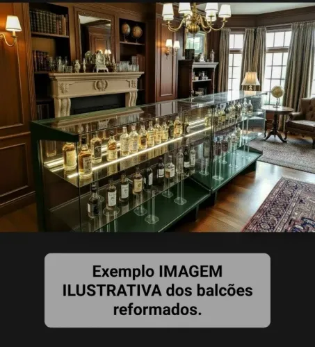 Balcão Retrô Anos 60 - Vidro Temperado - Madeira e Fórmica - Peça Rara!