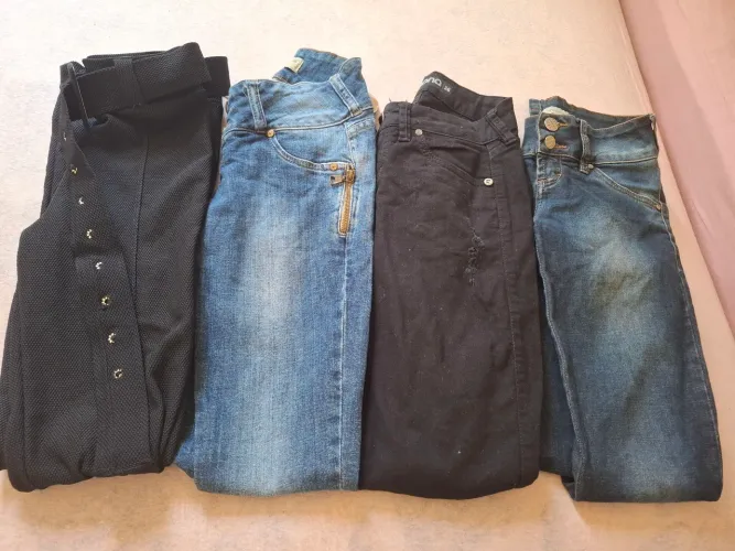 Kit com 4 Calças Jeans e Social Femininas