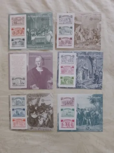 Lote de selos Cristóvão Colombo - navegantes