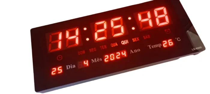 Relógio Digital de Parede - Relógio Visor LED Grande