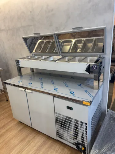 Balcão de serviço refrigerado condimentador 1,50m Novo