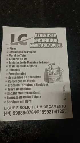 L.c azulegista encanador e marido de aluguel