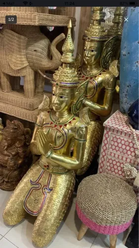 Buda dourado de madeira da Tailândia 150 cm 