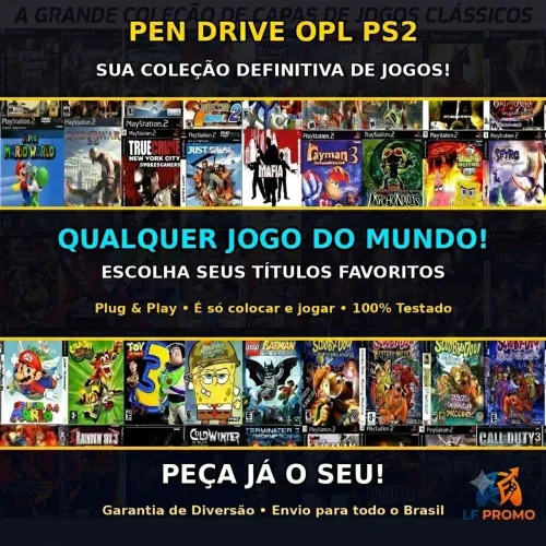 PEN - DRIVE O..P..L PS2 PARA JOGAR VIA USB PLAYSTATION 2 16GB
