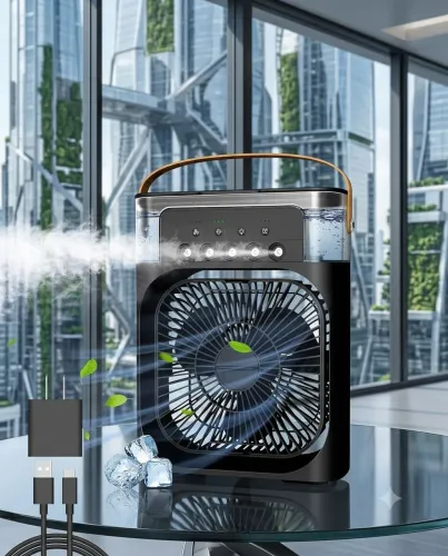 Climatizador Portátil 600ml - Ventilador e Umidificador - entrega rápida <br>