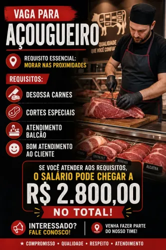 VAGA DE AÇOUGUEIRO EM VICENTE PIRES 