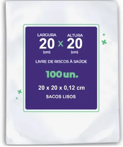 Saco Embalagem a Vácuo Plástico 20x20x0,12
