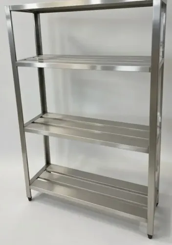 Estante em aço Inox com 4 prateleiras gradeadas