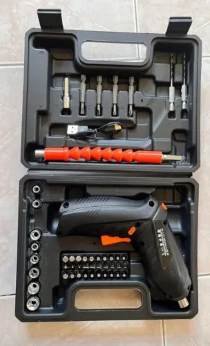 FURADEIRA/PARAFUSADEIRA ELETRICA 48 peças com MALETA!!!! PROMOÇÃO RELÂMPAGO!!!! 
