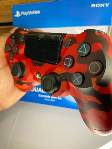Controle de ps4 vermelho Camuflado 13an
