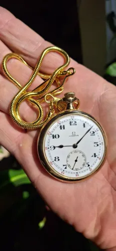Relógio Omega de bolso Vintage Revisado 1920
