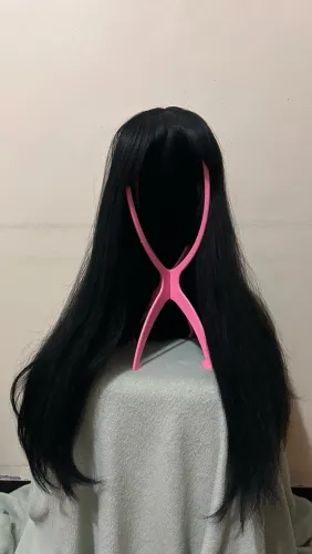 peruca preta longa