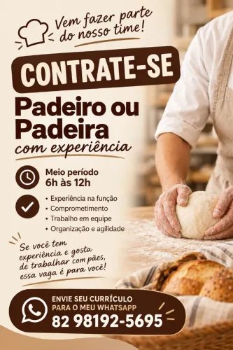 Vaga para Padeiro(a)