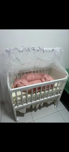 Mini Berço + Colchão + Enxoval Completo