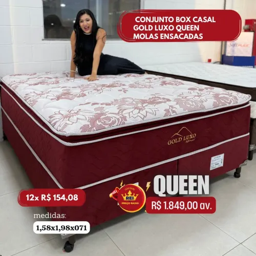 PROMOÇÃO URGENTE - Cama QUEEN com MOLAS ENSACADAS Gold Luxo apenas 12x R$154,08