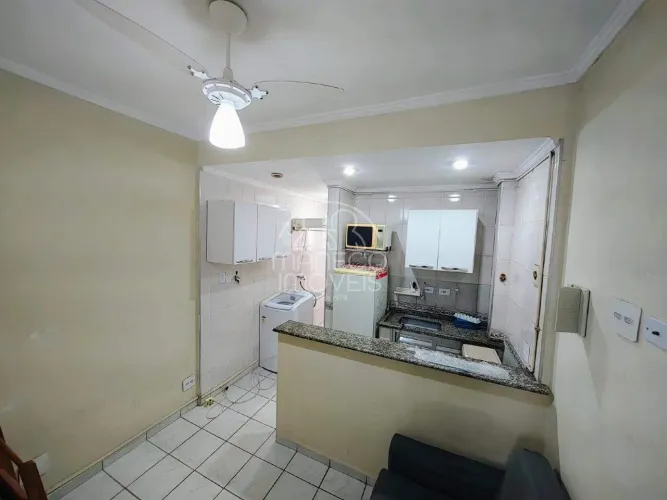 KITNET MOBILIADA PRÉDIO FRENTE A PRAIA COM VISTA MAR LATERAL | ANDAR ALTO NO JOSÉ MENINO