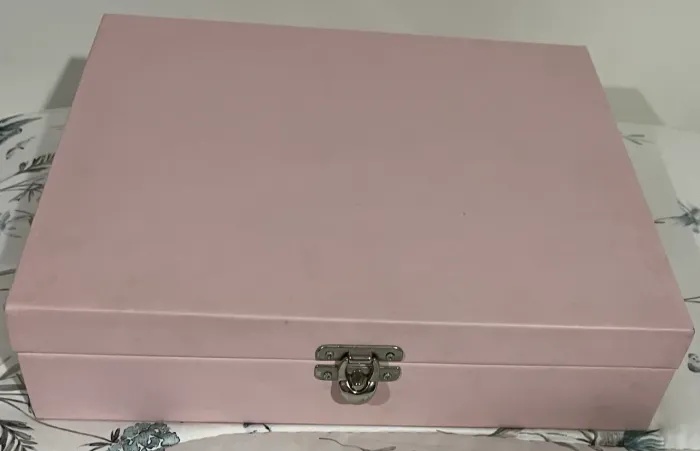 Estojo organizador porta jóias misto médio rosa