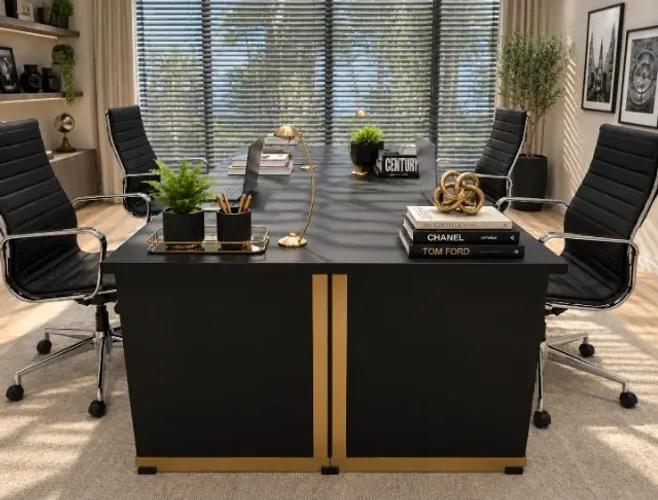 Mesa De Reunião Top Gold Delluxe. L240cm x P100cm x A74cm. Via WhatsApp