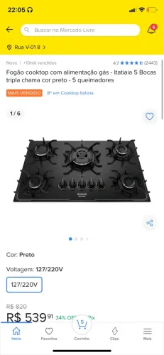 Cooktop 5 bocas