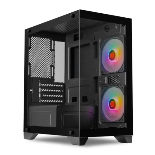 Gabinete TGT Gladiator, Lateral de Vidro, Com 2 Fans Rainbow, Preto, Novo, Lacrado