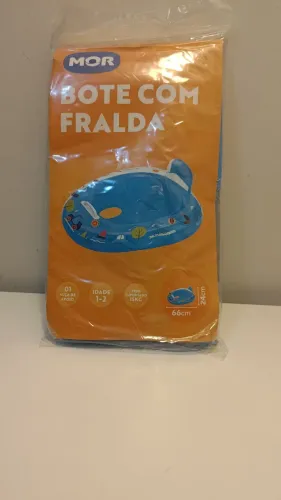 Boia Bote Inflável Infantil Bebê Com Fralda Azul Mor 66cm