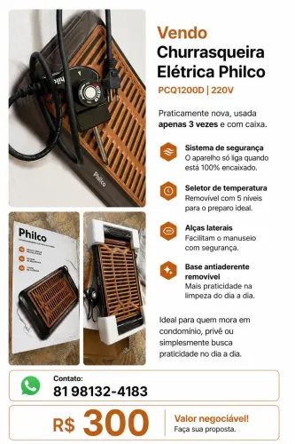Churrasqueira Elétrica Philco