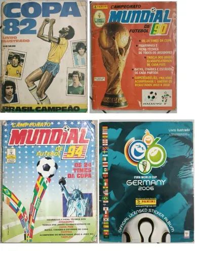 Album da Copa 1982, 1986, 1990, 1994, 2006, 2010, 2014, 2018, 2022, 2026 e coleção
