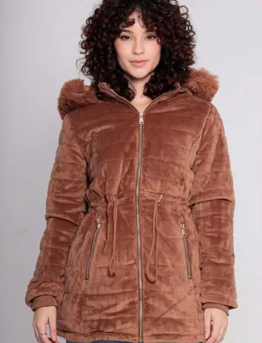 Parka suede acenturado