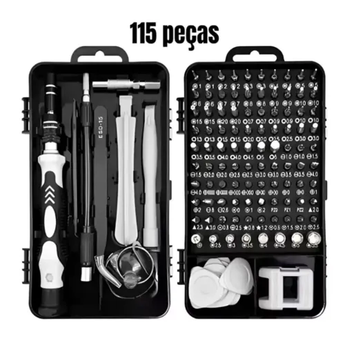 Kit de chave de precisão para manutenção de celular/notebook com 115 peças Lacrado!l