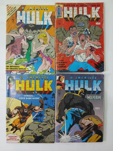 Lote de Gibis antigos dos anos 90 O Incrível Hulk N° 102,110,116 e 117