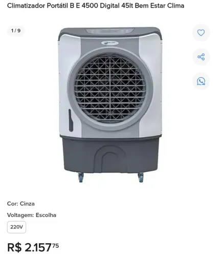 Vendo climatizador Novo , nunca usado