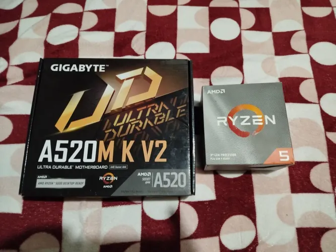 Kit Gigabyte A520m k V2 + Ryzen 5 3600 com coolerbox