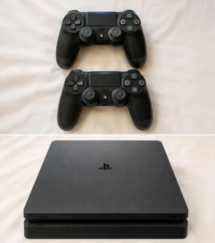 PLAYSTATION 4 SLIM + 2 CONTROLES + GTA 5 E MAIS JOGOS