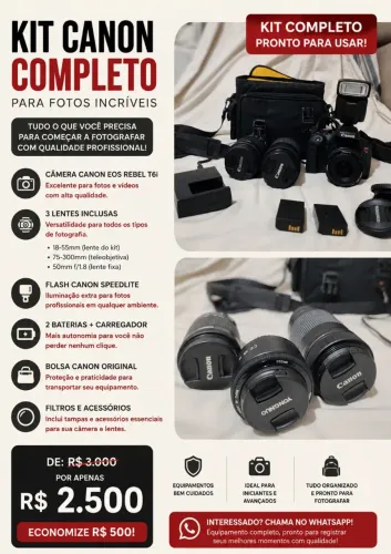 Câmera cânon t6i