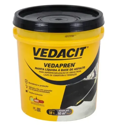 Manta Líquida Vedapren Preto Vedacit 18L