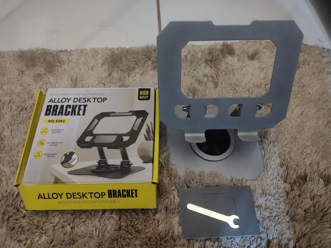 suporte de mesa de alumínio, ajustável e dobrável para celulares, tablets e macbook