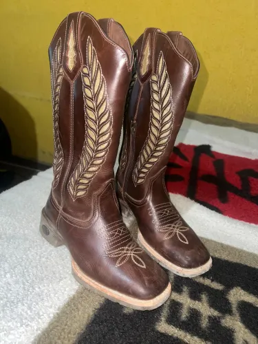 Bota Feminina 35 Texana Glitter Crase Horse Café - com cinto de couro de brinde!