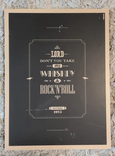 Pôster Rahma Projekt - Lynyrd Skynyrd "Whiskey & Rock'n'Roll" | 62,5 x 47 cm | R$ 90