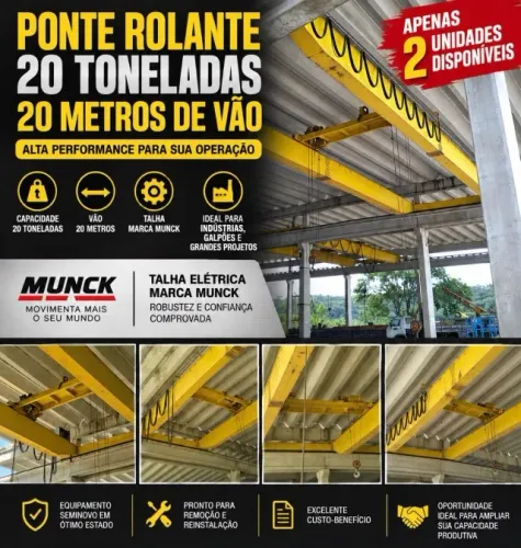 Ponte Rolante 20 Ton 20 de vão