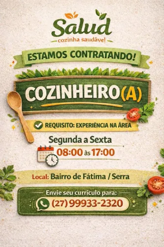 Vaga para cozinheira