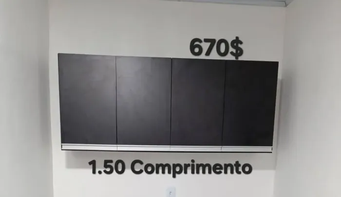 Armário aéreo preto 1.50